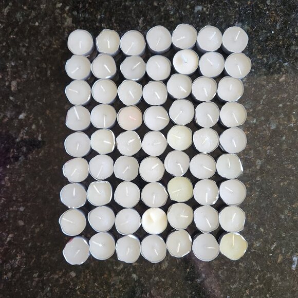 63 White Unscented Tealight Candles - Bulk Lot - Picture 2 of 7